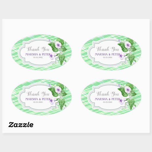 Floral Lijst Ovale Sticker (Vel)