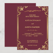 Floral Lijst Plum en Gold Islamic Muslim Weduwen Kaart (Voorkant / Achterkant)