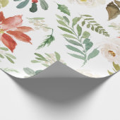 Floral Lijst Poinsettia Gift Wrap Cadeaupapier (Hoek)