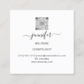 Floral Lijst QR Code Logo Gold Red Confetti Royal Vierkante Visitekaartje (Achterkant)