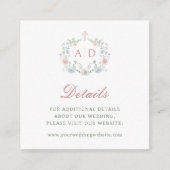 Floral Lijst Religious Wedding Details Website Informatiekaartje (Voorkant)