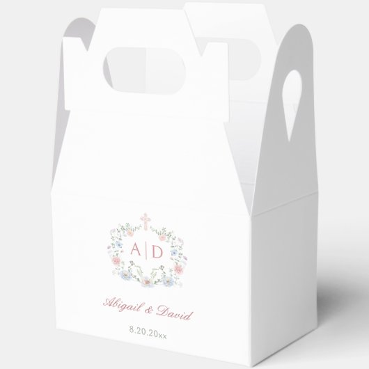 Floral Lijst Religious Wedding Monograms Gable Bedankdoosjes (Open)