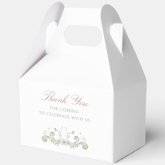 Floral Lijst Religious Wedding Monograms Gable Bedankdoosjes (Achterkant)