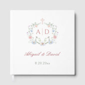 Floral Lijst Religious Wedding Monograms Gastenboek (Voorkant)