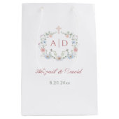 Floral Lijst Religious Wedding Monograms Medium Cadeauzakje (Voorkant)
