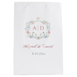 Floral Lijst Religious Wedding Monograms Medium Cadeauzakje