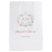 Floral Lijst Religious Wedding Monograms Medium Cadeauzakje (Achterkant)
