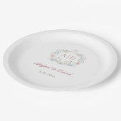 Floral Lijst Religious Wedding Monograms Papieren Bordje (Gekanteld)