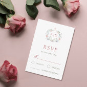 Floral Lijst Religious Wedding Monograms RSVP Card