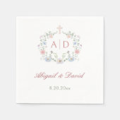 Floral Lijst Religious Wedding Monograms Servet (Voorkant)