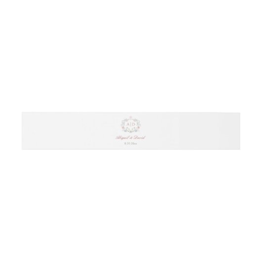 Floral Lijst Religious Wedding Monograms Uitnodigingen Wikkel (Vlak)