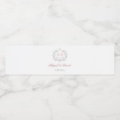 Floral Lijst Religious Wedding Monograms Waterfles Etiket (Enkel label)