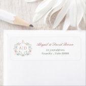 Floral Lijst Religious Wedding Retouradres Etiket (Insitu)