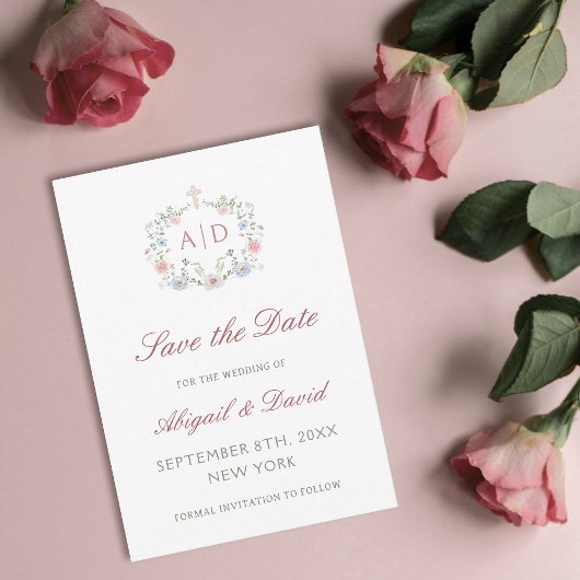 Floral Lijst Religious Wedding Save the Date