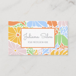 Floral Lijst Retro Kleurrijk Visitekaartje
