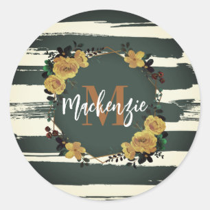 Floral Lijst Ronde Sticker