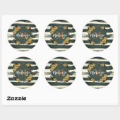 Floral Lijst Ronde Sticker (Vel)