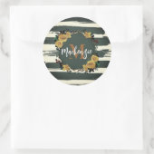 Floral Lijst Ronde Sticker (Tas)