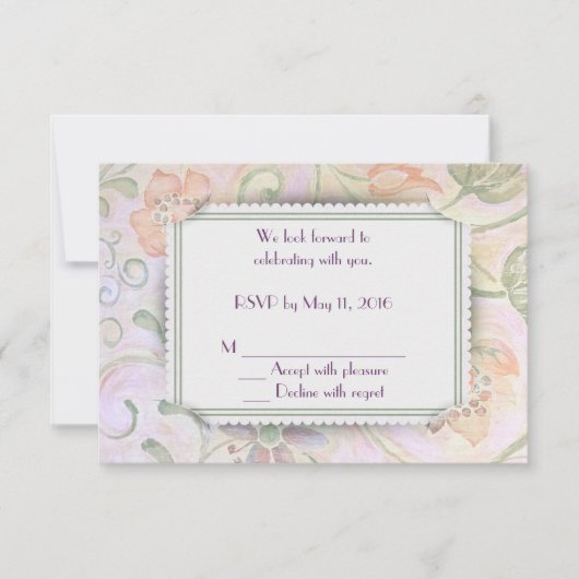 Floral Lijst RSVP Kaart (Voorkant)