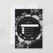 Floral Lijst RSVP Modern Black & White Waterverf (Voorkant)