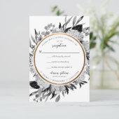 Floral Lijst RSVP Modern Black & White Waterverf (Staand voorkant)