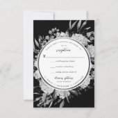 Floral Lijst RSVP Modern Black & White Waterverf (Voorkant)