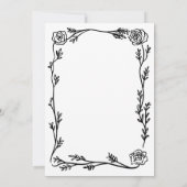 Floral Lijst Script Wedding Kaart (Achterkant)