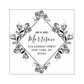 floral lijst scriptadres rubberstempel (Afrduk)