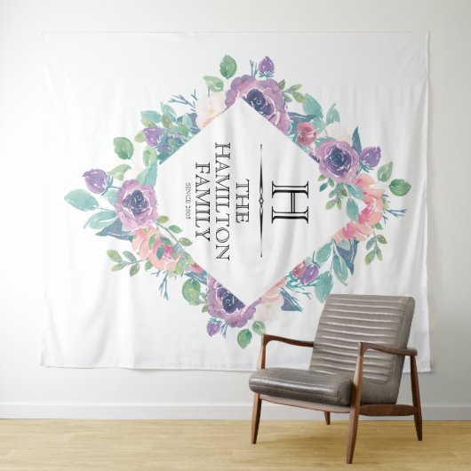 Floral Lijst Sjabloon Wandkleed (In Situ (horizontaal))