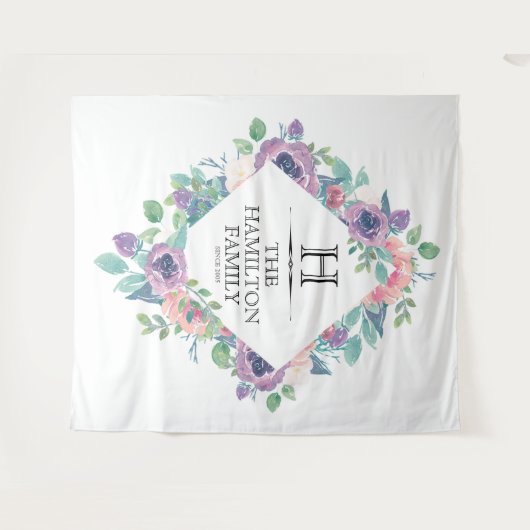 Floral Lijst  Sjabloon Wandkleed (Voorkant (horizontaal))