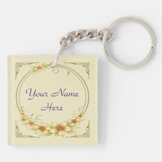  Floral Lijst Sleutelhanger (Achterkant)