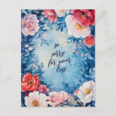 Floral Lijst SORRY VOOR VERLIES CUSTOM Condoleance Briefkaart (Voorkant)