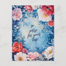 Floral Lijst SORRY VOOR VERLIES CUSTOM Condoleance Briefkaart