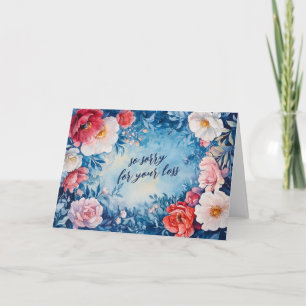 Floral Lijst SORRY VOOR VERLIES CUSTOM Condoleance Kaart