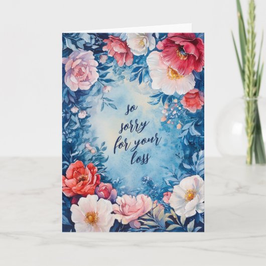 Floral Lijst SORRY VOOR VERLIES CUSTOM Condoleance Kaart (Voorkant)