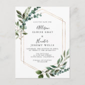 Floral Lijst sparen de Datum Briefkaart (Voorkant)