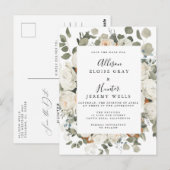 Floral Lijst sparen de Datum Briefkaart (Voorkant / Achterkant)