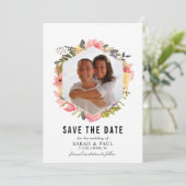 Floral Lijst sparen de Kaart van de Datum (Staand voorkant)