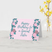 Floral Lijst Special Sister Kaart (Gele Bloem)