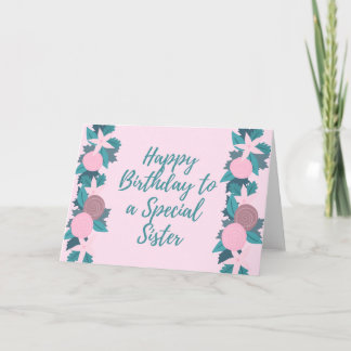 Floral Lijst Special Sister Kaart