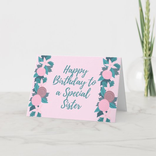 Floral Lijst Special Sister Kaart (Voorkant)