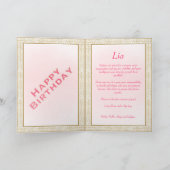  Floral Lijst Sweet 61 Gold Pink Cake Kaart (Binnen)