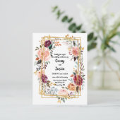 Floral Lijst Trending Wedding Briefkaart (Staand voorkant)