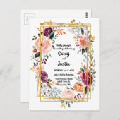 Floral Lijst Trending Wedding Briefkaart (Voorkant / Achterkant)