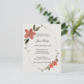 Floral Lijst Uitnodiging (Staand voorkant)