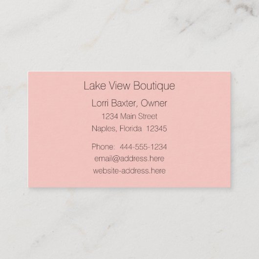 Floral Lijst Visitekaartje (Achterkant)