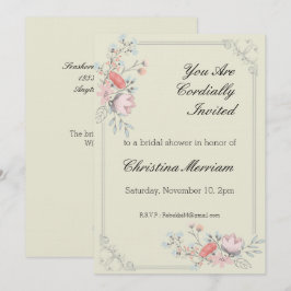 Floral Lijst Vrijgezellenfeest Aangepaste uitnodig Kaart