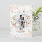 Floral Lijst Waterverf Foto Kaart (Staand voorkant)