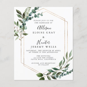 Floral Lijst Wedding Invitation