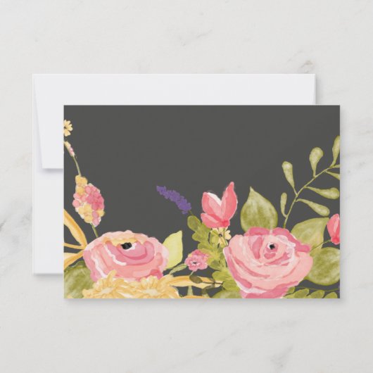 Floral Lijst Wedding RSVP (Achterkant)